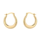 Goldsmiths 9ct Yellow Gold Tapered Creole Hoop Earrings