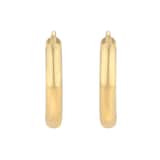 Goldsmiths 9ct Yellow Gold Round 15mm Tube Huggie Hoop Earrings