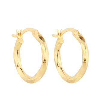 Mappin 
Webb 18ct Yellow Gold Fluid Diamond Cut Hoop Earrings