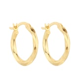 Mappin & Webb 18ct Yellow Gold Fluid Diamond Cut Hoop Earrings