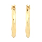 Mappin & Webb 18ct Yellow Gold Fluid Diamond Cut Hoop Earrings