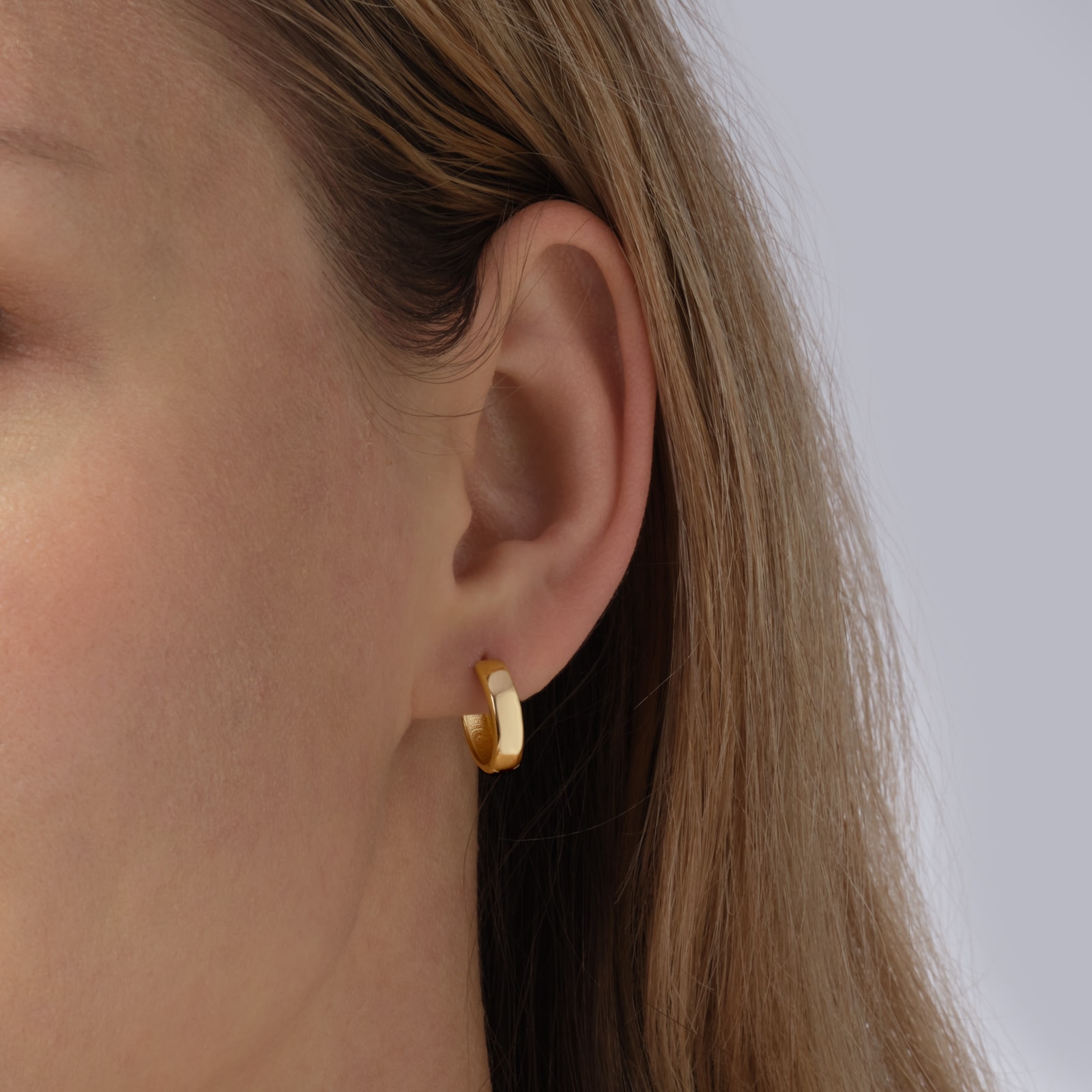 Goldsmiths 9ct Yellow Gold Huggie Hoop Earrings