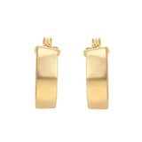 Goldsmiths 9ct Yellow Gold Diagonal Cut Edge Hoop Earrings