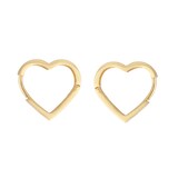 Goldsmiths 9ct Yellow Gold Square Edge Heart Hoop Earrings