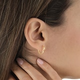 Goldsmiths 9ct Yellow Gold Square Edge Heart Hoop Earrings