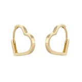 Goldsmiths 9ct Yellow Gold Square Edge Heart Hoop Earrings