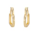 Goldsmiths 9ct Yellow Gold Square Edge Heart Hoop Earrings