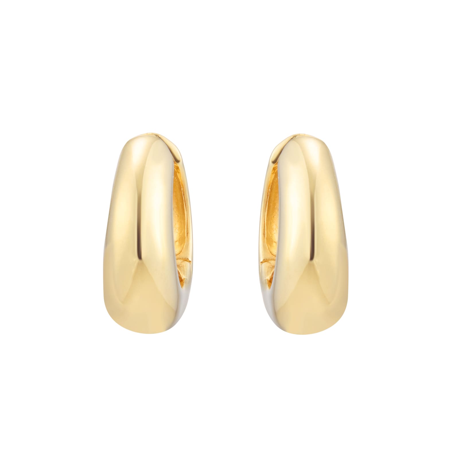 Goldsmiths 9ct Yellow Gold Chunky Huggie Hoop Earrings Goldsmiths 9ct Yellow Gold Chunky Huggie Hoop Earrings