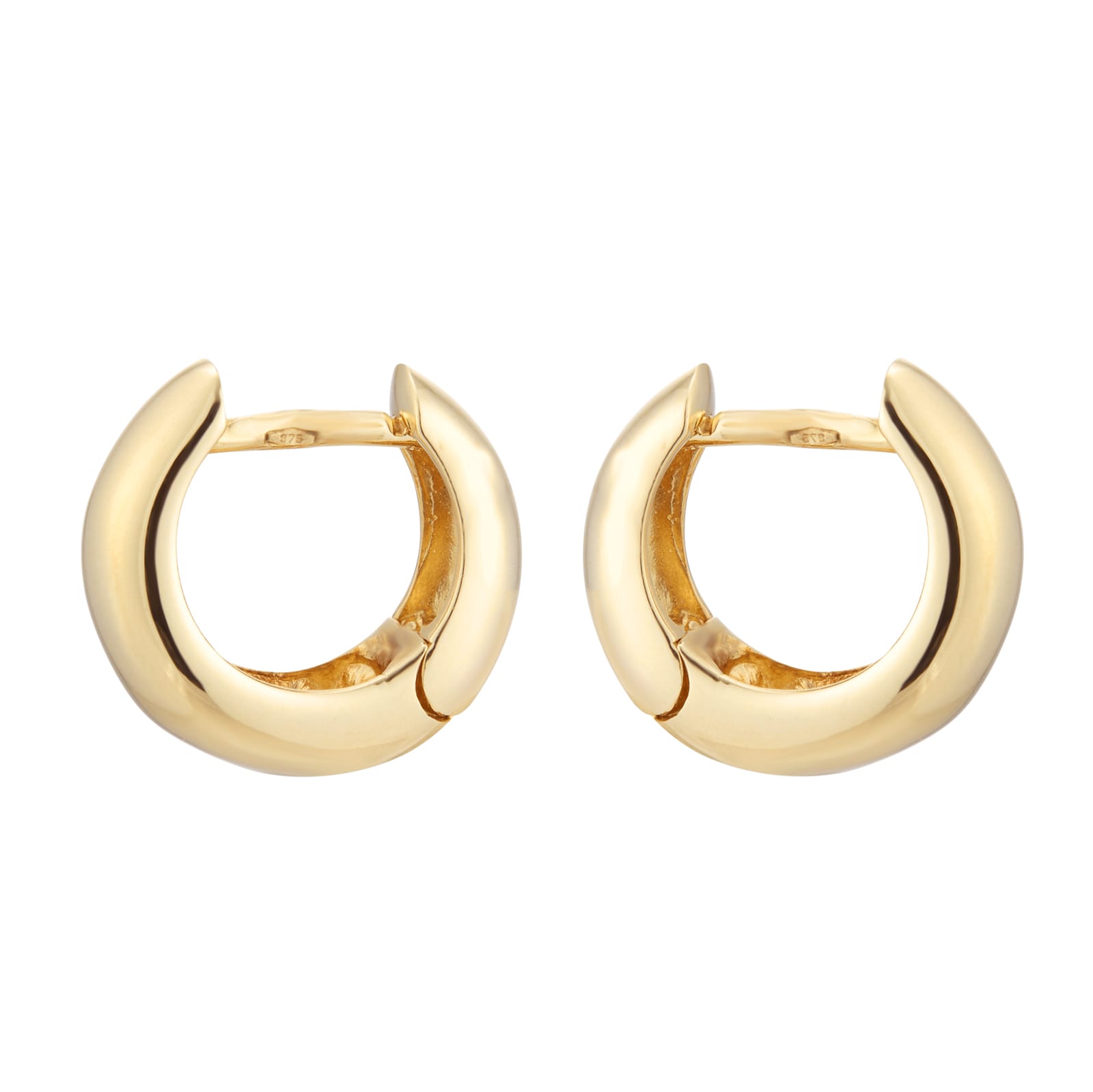 Goldsmiths 9ct Yellow Gold Chunky Huggie Hoop Earrings Goldsmiths 9ct Yellow Gold Chunky Huggie Hoop Earrings