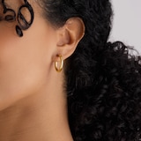 Goldsmiths 9ct Yellow Gold Round Tube Hoop Earrings