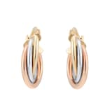 Goldsmiths 9ct Tri Colour Gold Hoop Earrings