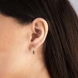 Goldsmiths 9ct Tri Colour Gold Hoop Earrings