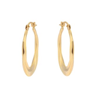 Goldsmiths 9ct Yellow Gold Twist Creole Hoop Earrings Goldsmiths 9ct Yellow Gold Twist Creole Hoop Earrings
