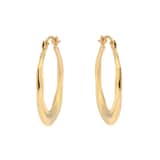 Goldsmiths 9ct Yellow Gold Twist Creole Hoop Earrings
