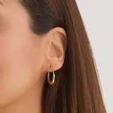 Goldsmiths 9ct Yellow Gold Twist Creole Hoop Earrings