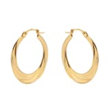 Goldsmiths 9ct Yellow Gold Twist Creole Hoop Earrings