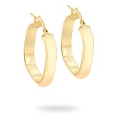 Goldsmiths 9ct Yellow Gold Square Creole Hoop Earrings