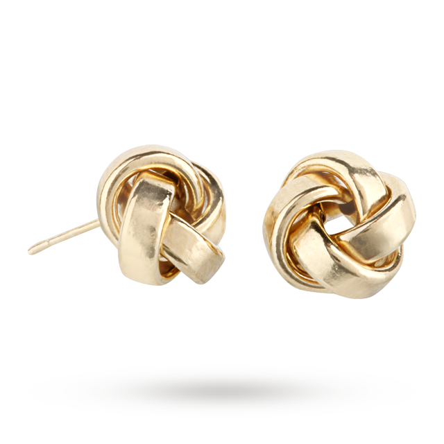 Goldsmiths 9ct Yellow Gold Polished Knot Stud Earrings
