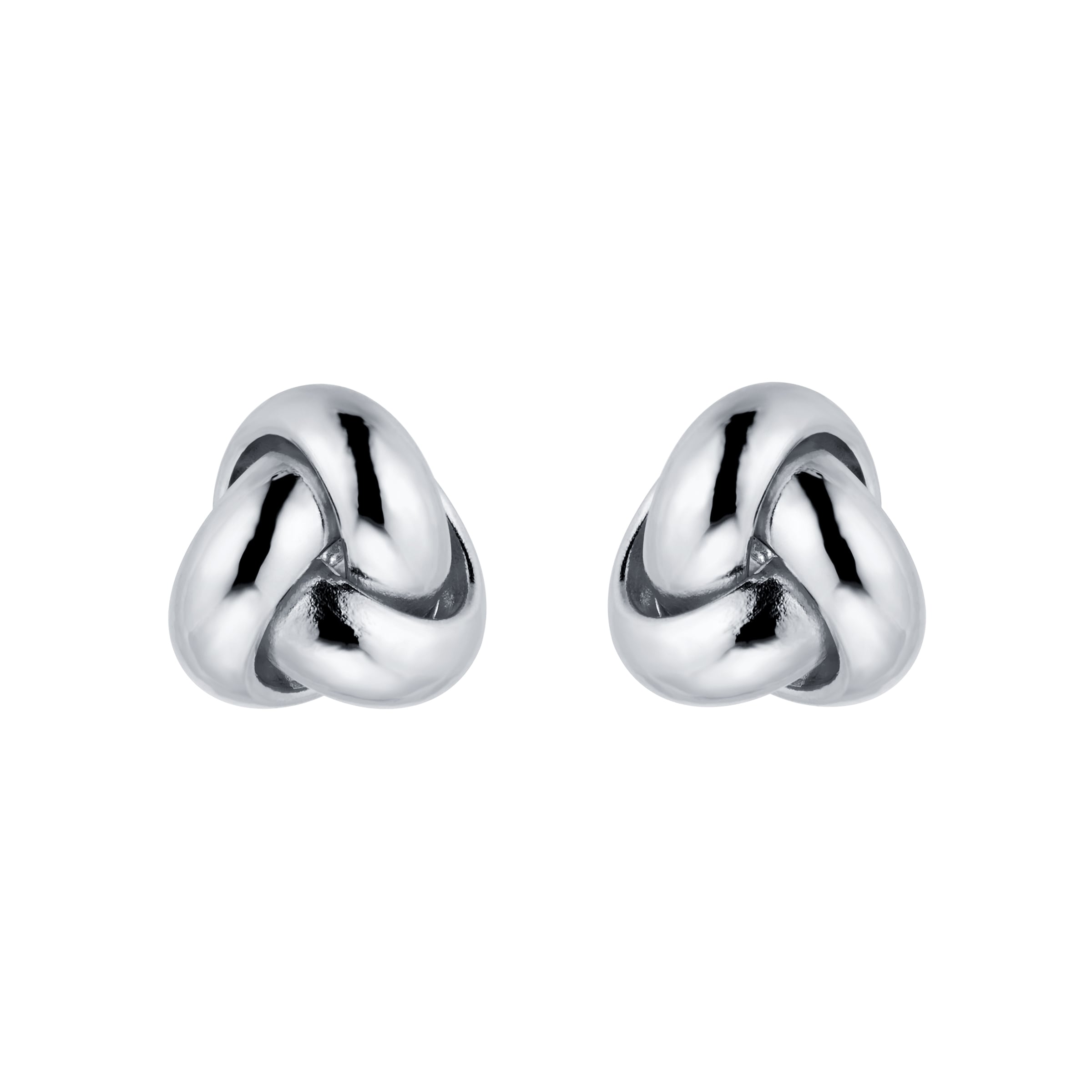 9ct White Gold Small Knot Stud Earrings