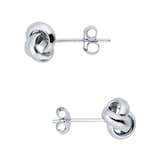 Goldsmiths 9ct White Gold Small Knot Stud Earrings