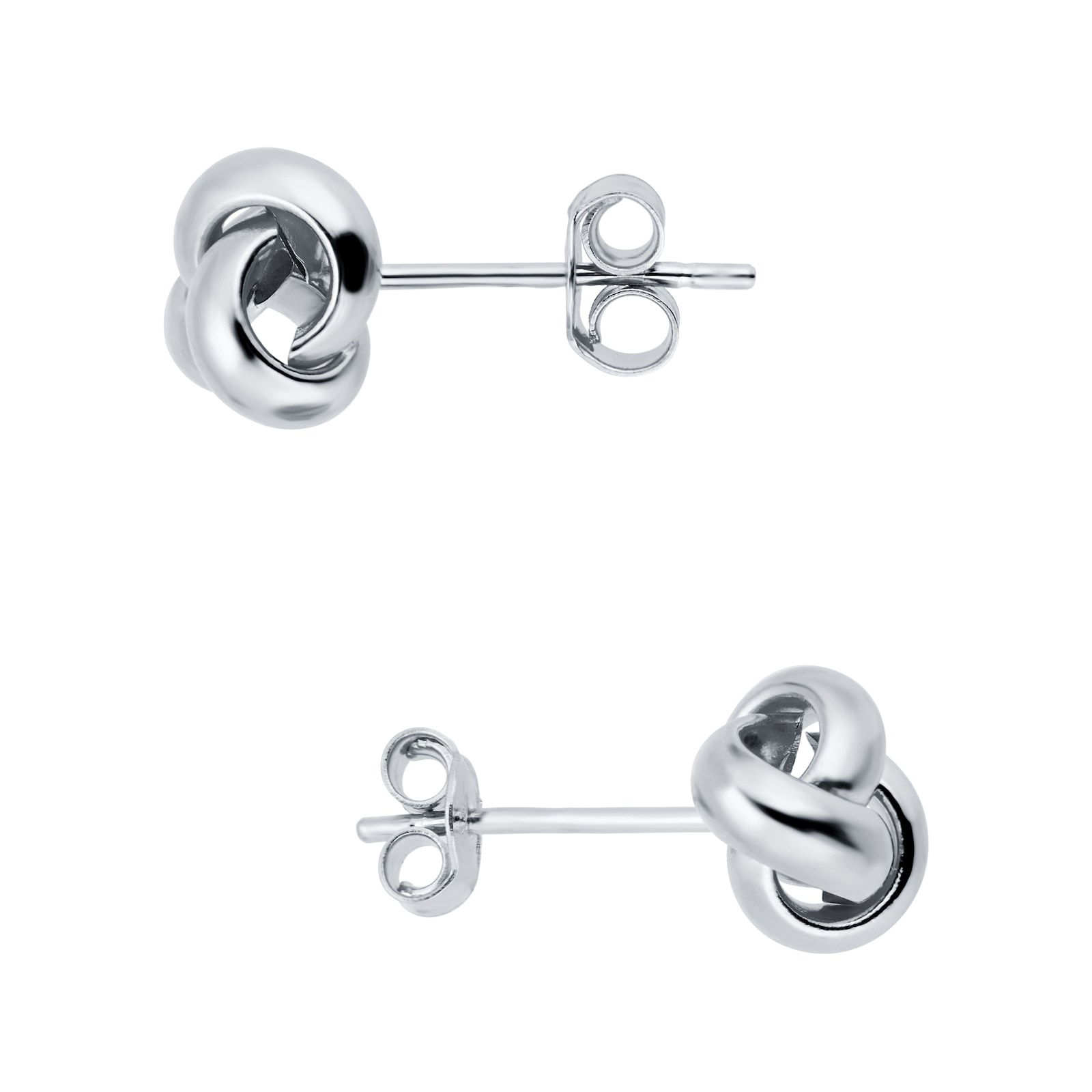 Goldsmiths 9ct White Gold Small Knot Stud Earrings 5.55.6239 | Goldsmiths