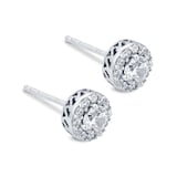 Goldsmiths 9ct White Gold Cubic Zirconia Halo Stud Earrings