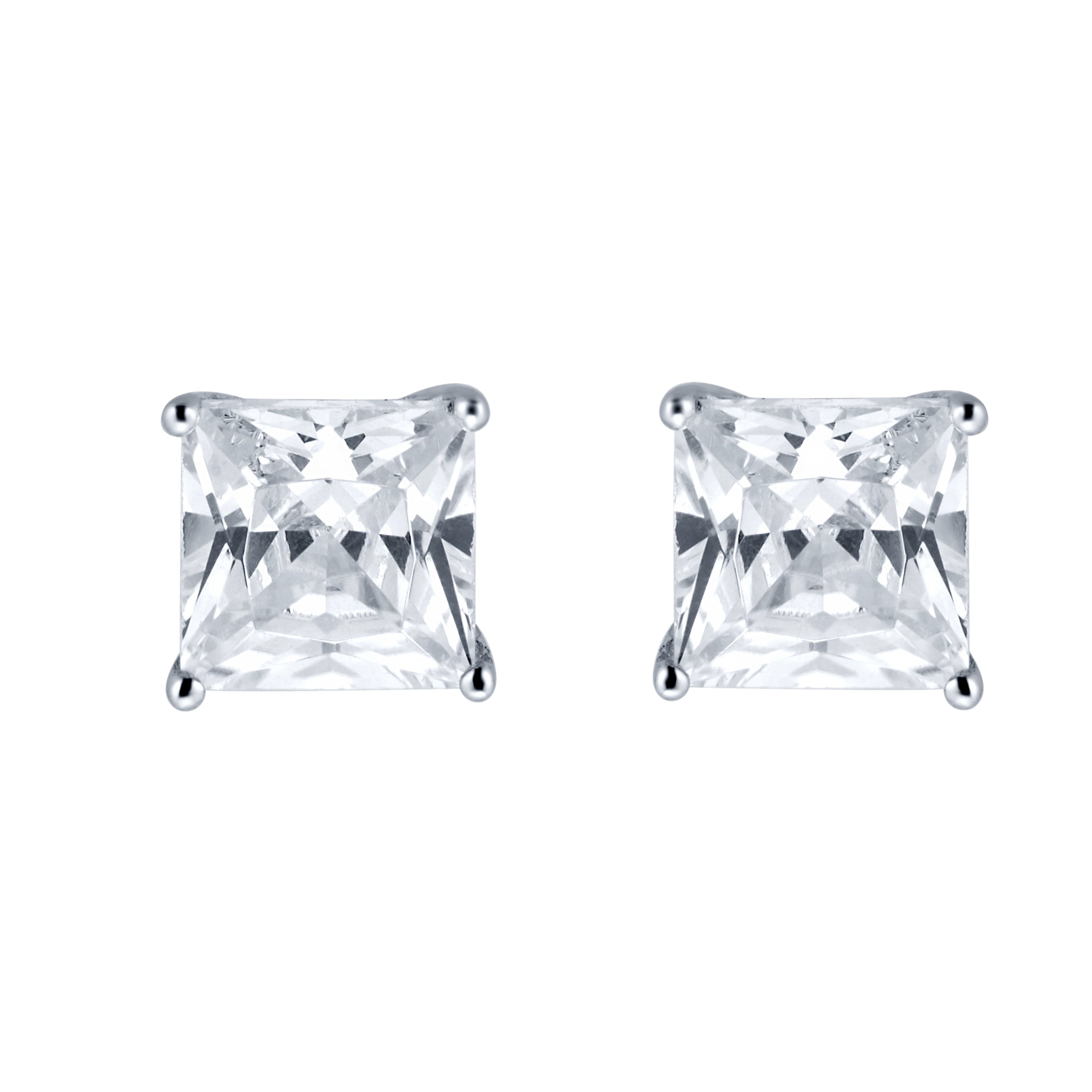 Real Diamonds Party Wear Princess Cut Diamond Stud Earrings 10 Gm 14 Kt