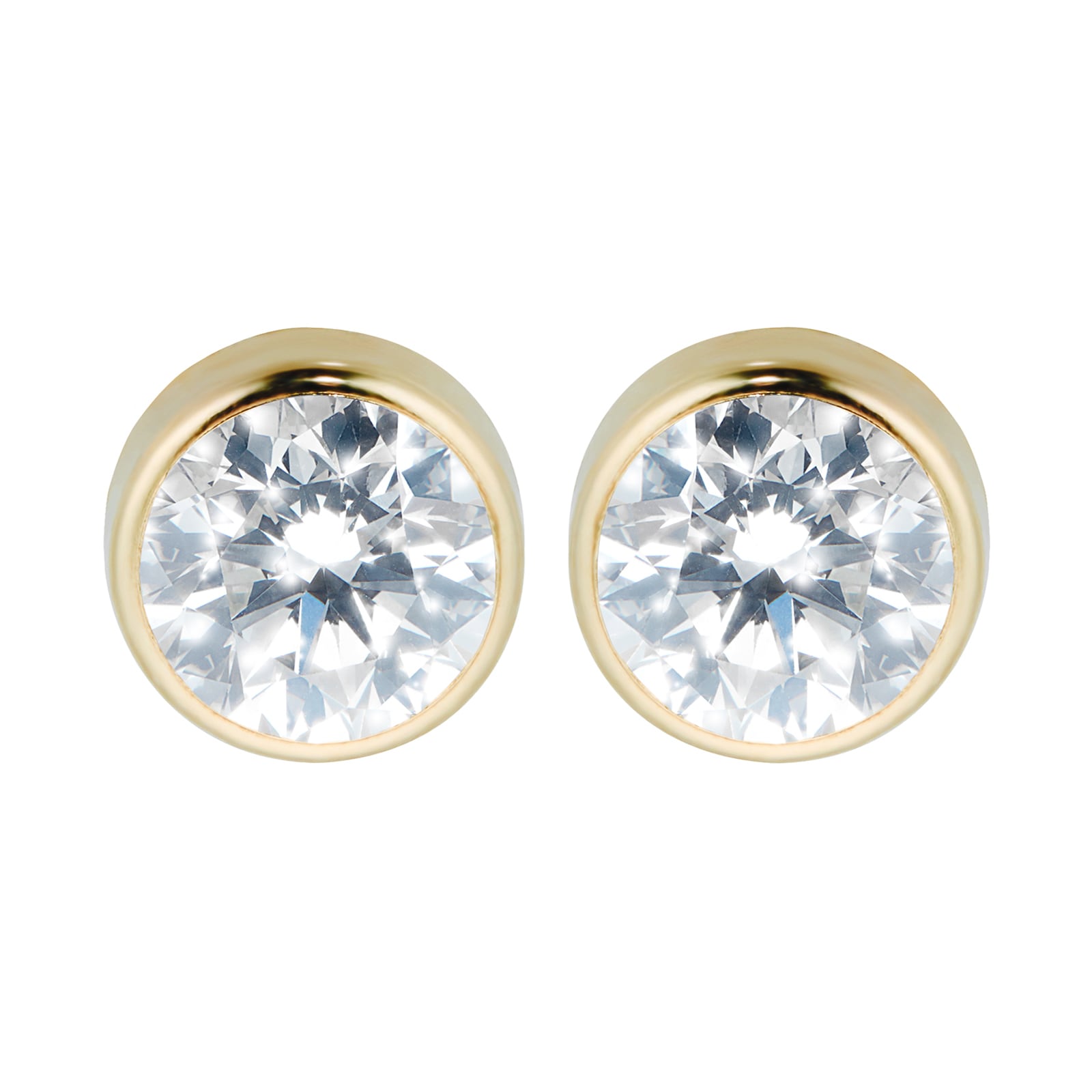 Goldsmiths 9ct Yellow Gold Cubic Zirconia Stud Earrings