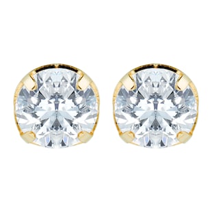Best Luxury 
9ct Yellow Gold 4mm Cubic Zirconia Stud Earrings