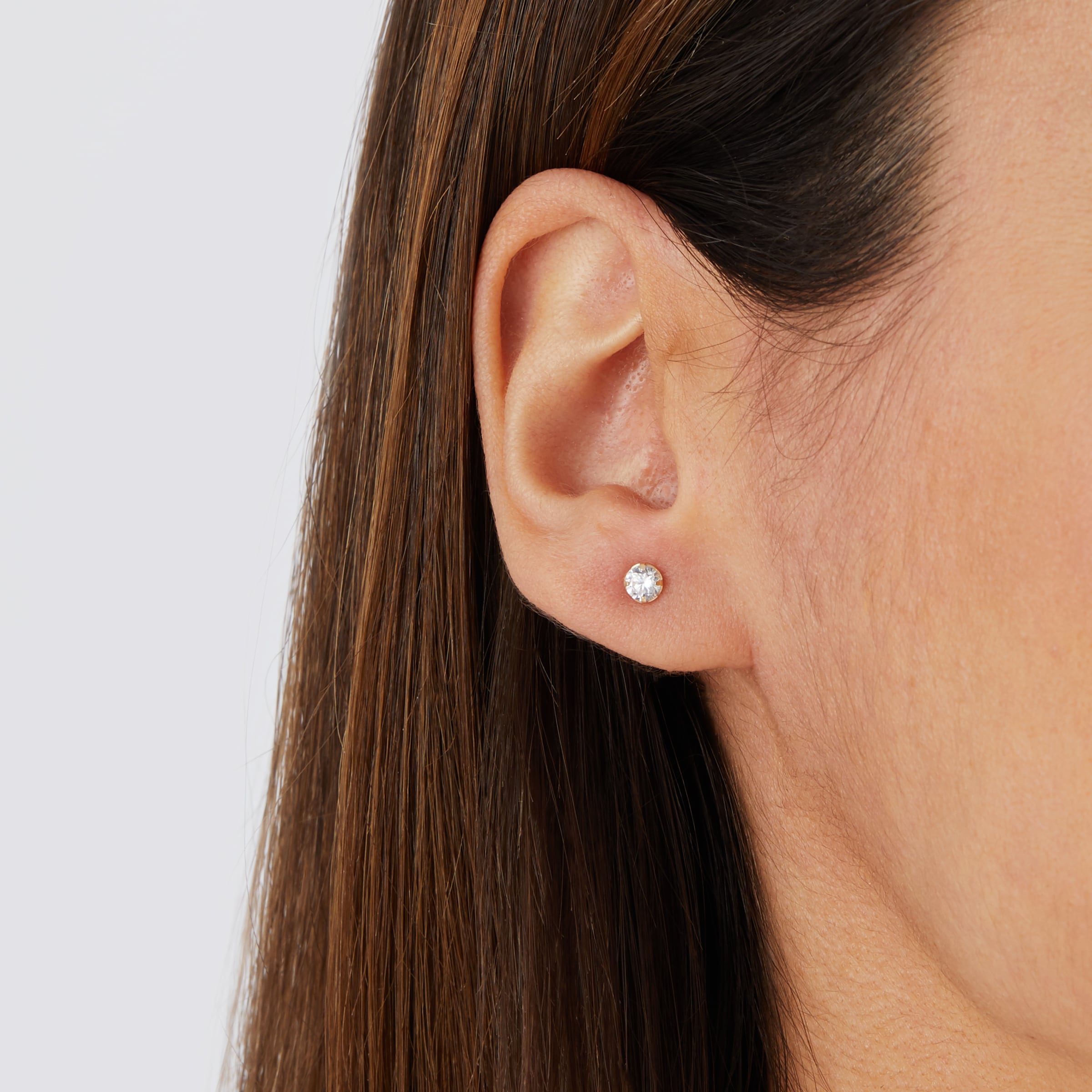 Amazon.com: 4MM Cubic Zirconia Stud Screw Backs Sterling Silver Earrings  for Women, Diamond White : Handmade Products