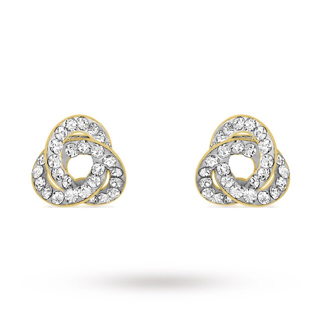 Goldsmiths 9ct Yellow Gold Cubic Zirconia Stud Earrings