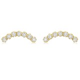 Goldsmiths 9ct Yellow Gold Curved Stud Earrings