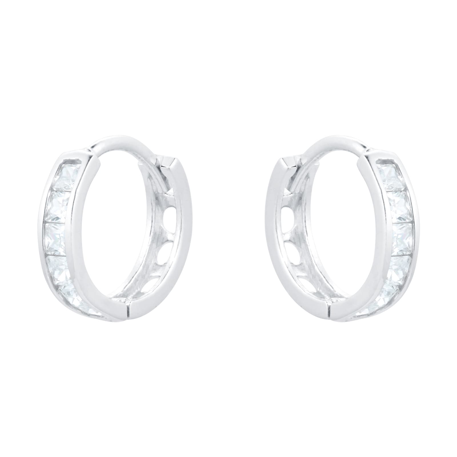 Best Luxury 
9ct White Gold Cubic Zirconia Huggie Earring