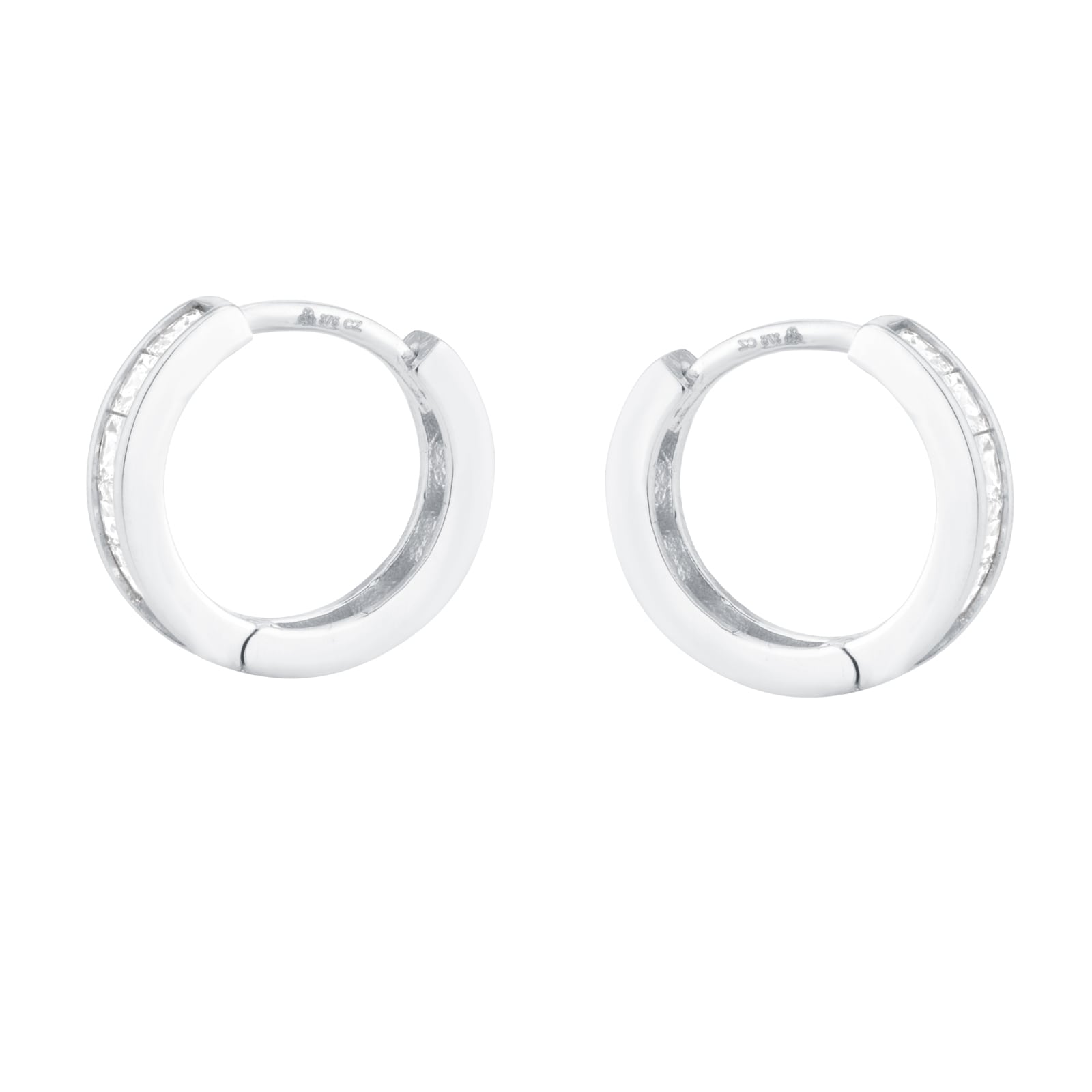 Goldsmiths 9ct White Gold Cubic Zirconia Huggie Earring