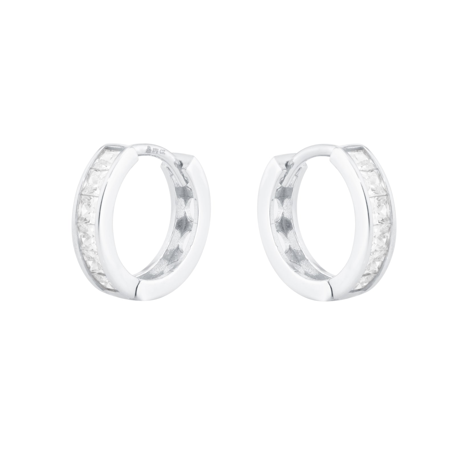 Goldsmiths 9ct White Gold Cubic Zirconia Huggie Earring