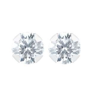 Goldsmiths 9ct White Gold 5mm Cubic Zirconia Stud Earrings