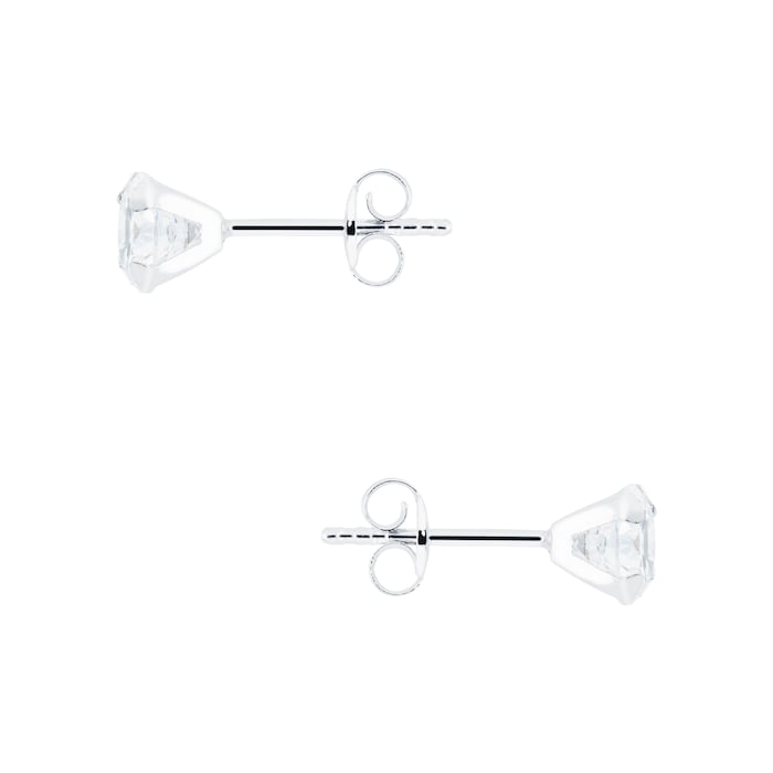 Goldsmiths 9ct White Gold 5mm Cubic Zirconia Stud Earrings