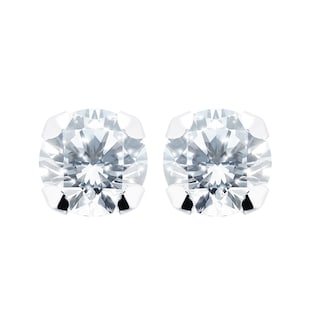 Goldsmiths 9ct White Gold 7mm Cubic Zirconia Stud Earrings