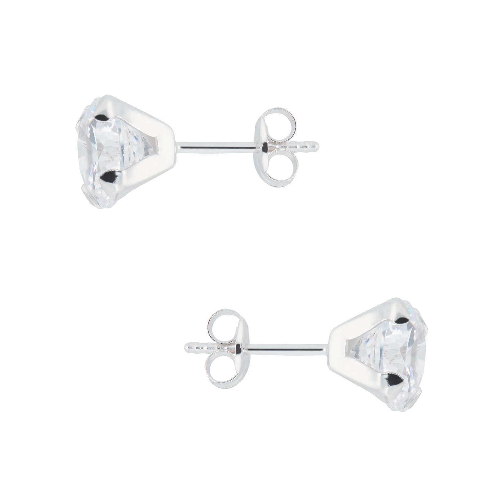 Collier Pendentif Halo Zirconium Cubique 7mm Plaqué Argent - 18 Pouces Neuf Avec étiquettes