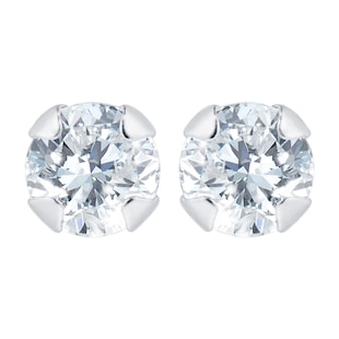 Goldsmiths 9ct White Gold 3mm Cubic Zirconia Stud Earrings