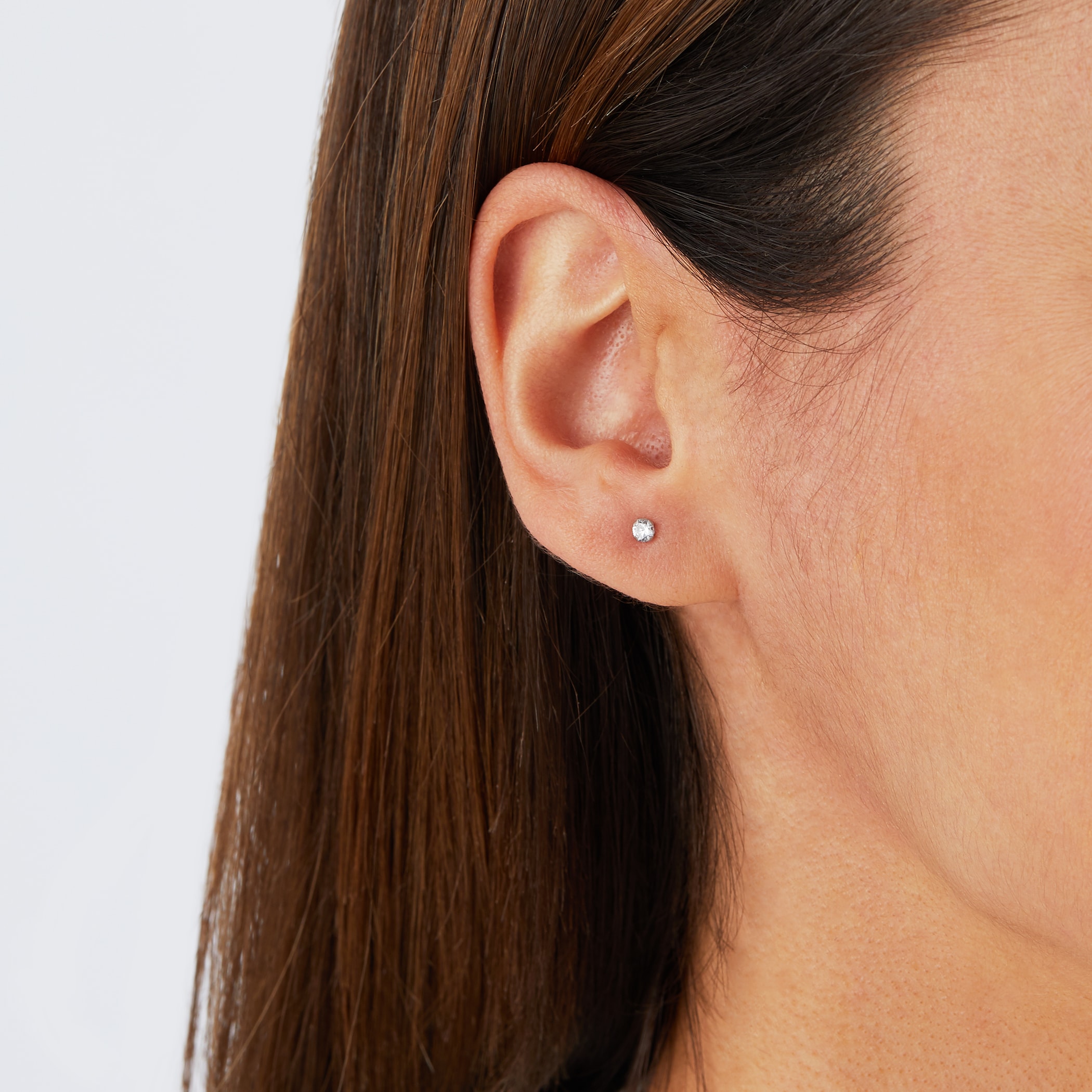 Goldsmiths 9ct White Gold 3mm Cubic Zirconia Stud Earrings Goldsmiths 9ct White Gold 3mm Cubic Zirconia Stud Earrings