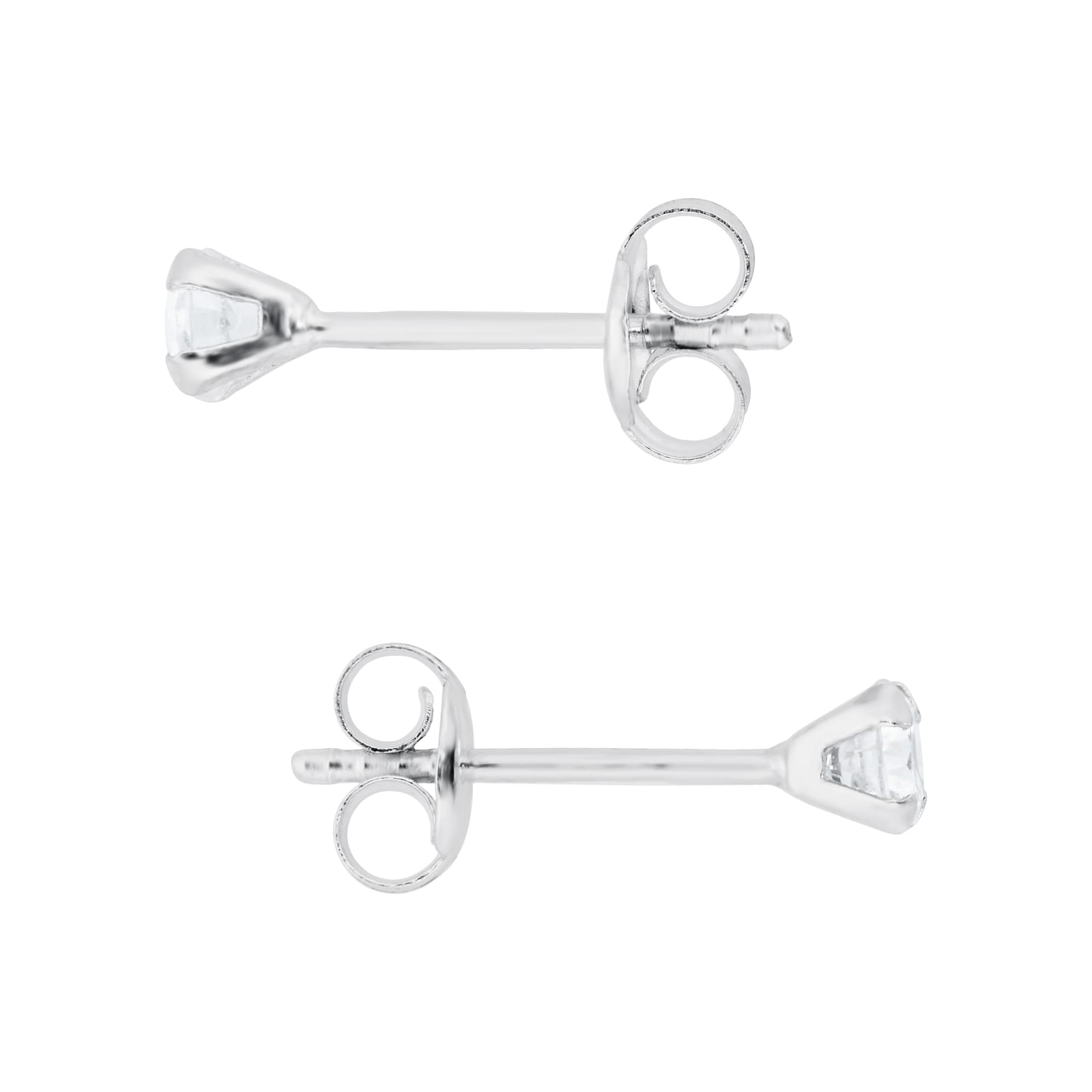 Goldsmiths 9ct White Gold 3mm Cubic Zirconia Stud Earrings Goldsmiths 9ct White Gold 3mm Cubic Zirconia Stud Earrings