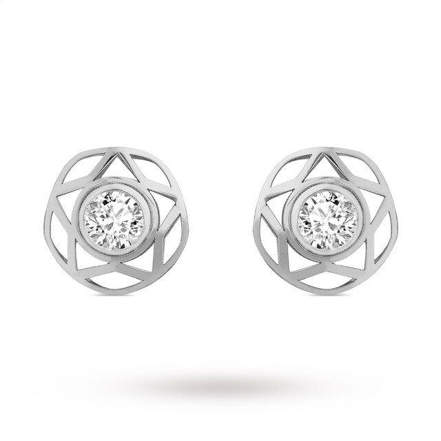 Goldsmiths 9ct White Gold 4mm Cubic Zirconia Stud Earrings