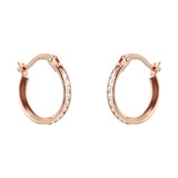 Goldsmiths 9ct Rose Gold Cubic Zirconia Hoop Earrings