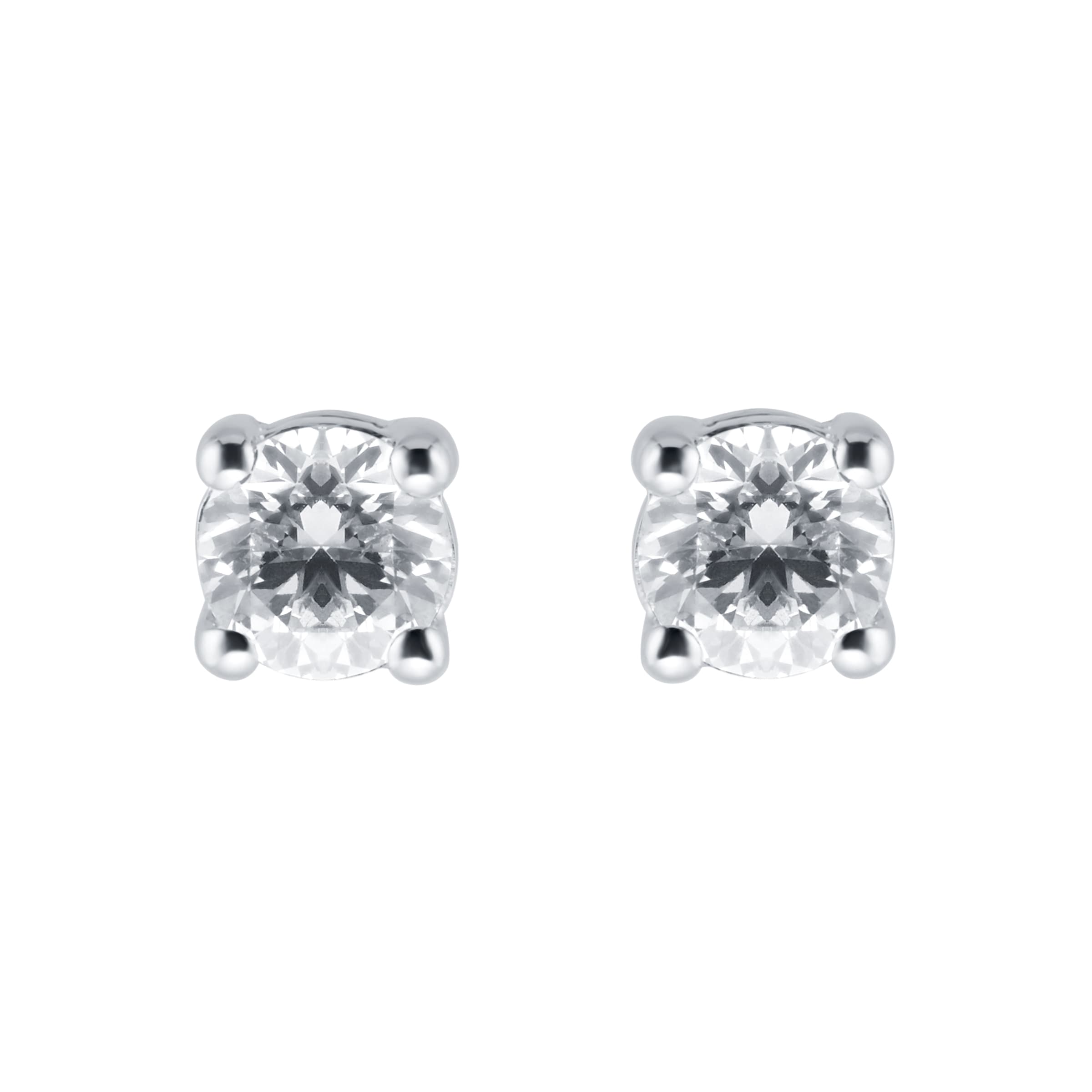9ct White Gold 6mm Cubic Zirconia Stud Earrings