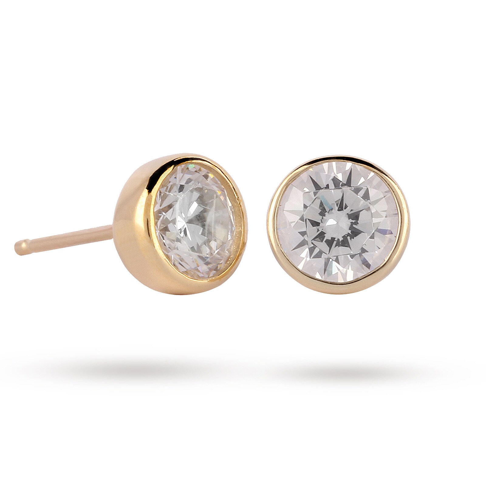 Goldsmiths 9ct Yellow Gold 5mm Bezel Set Stud Earrings