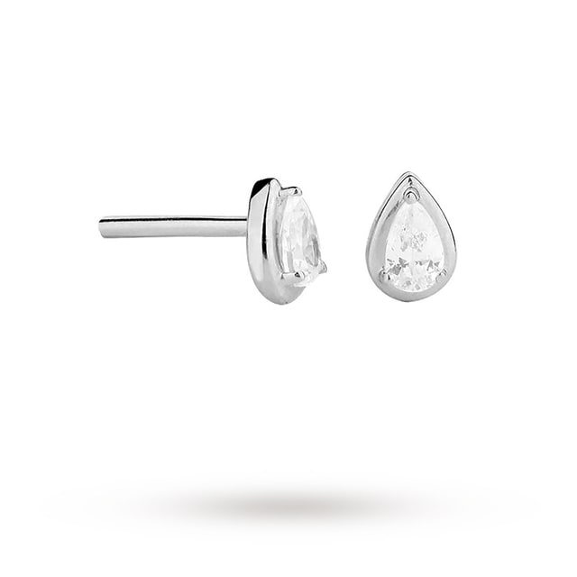 Goldsmiths 9ct White Gold Pear Cubic Zirconia Stud Earrings