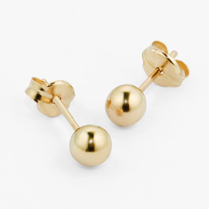 Goldsmiths 9ct Yellow Gold 4mm Spanish Stud Earrings