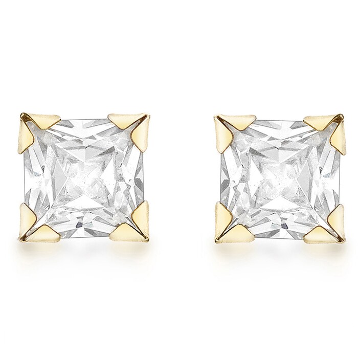 Goldsmiths 9ct Yellow Gold 3mm Square Stud Earrings
