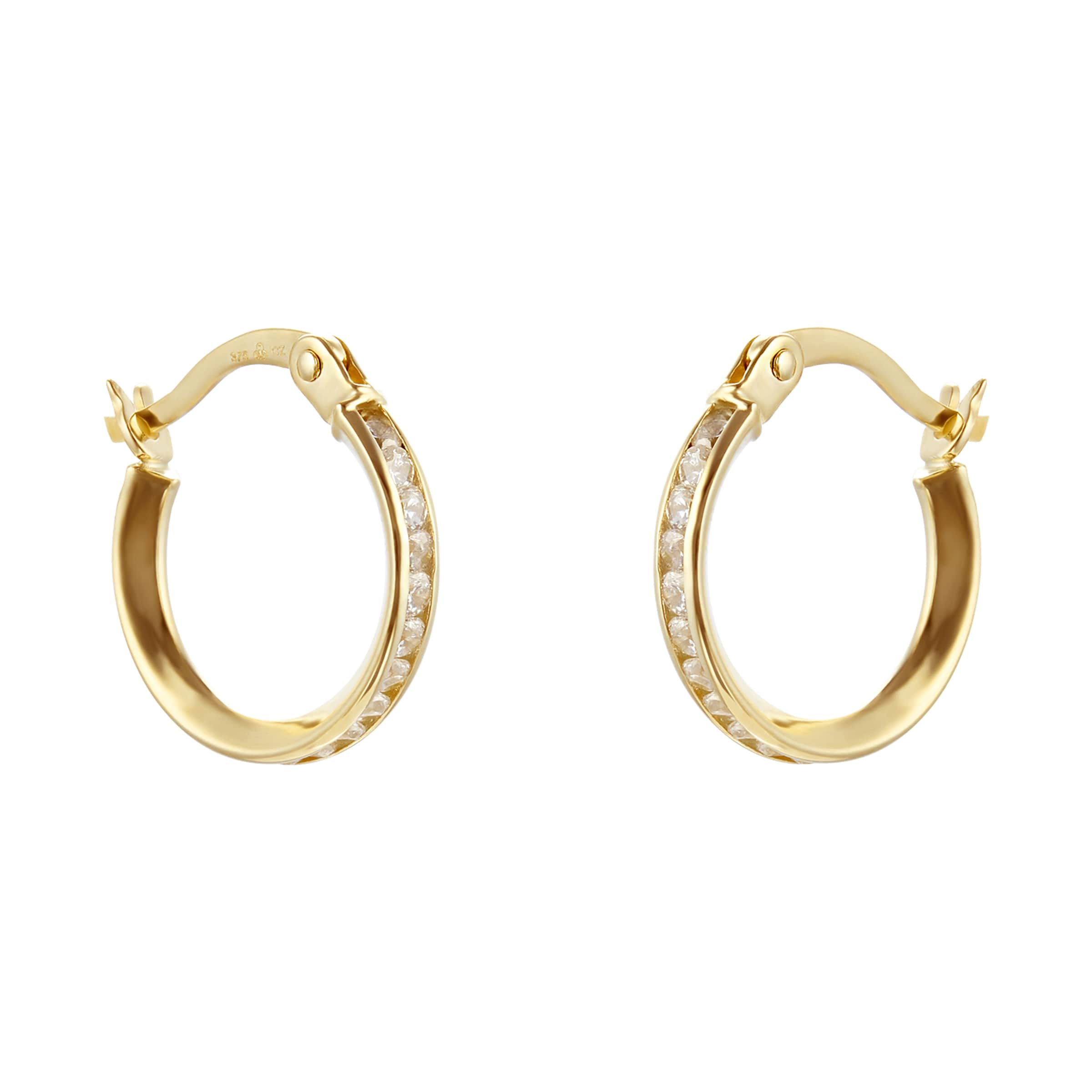 Gold and crystal hoop outlet earrings